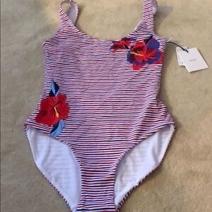 NWT Onia Kelly 1-piece {Barney’s} XL Red/White/Blu